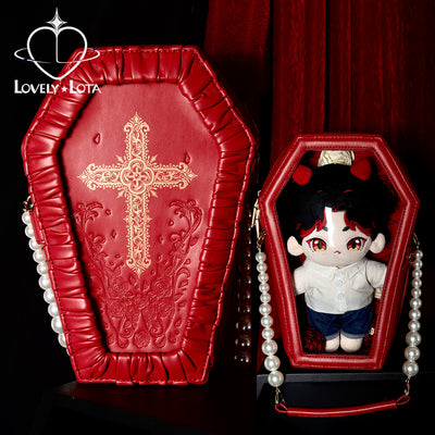 (Buyforme)LovelyLota~ Subculture PU Gothic Lolita Coffin Bag red gold  