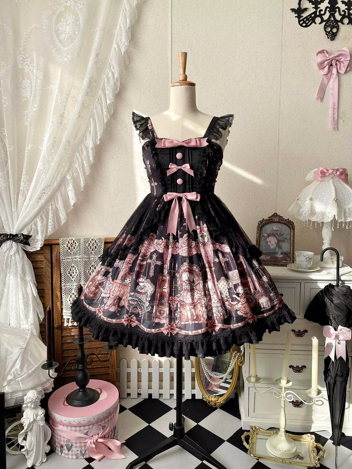 Uncle Wall Original~Missing Lamb Case~Gothic Lolita Dress Set with Sheep Prints 42971:760846