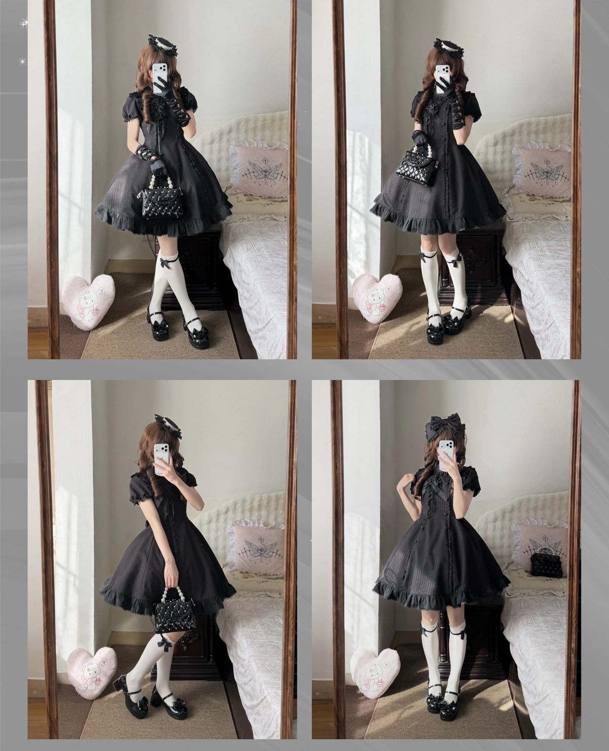 Overseas Letter - Cotton Old School Lolita OP Dress, Gingham & Stripe Patterns 45918:868160