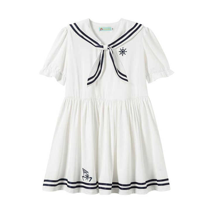 Niu Niu~Plus Size Lolita Dress Navy Sailor Swimsuit Short Sleeve XL white swimsuit