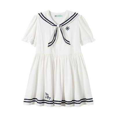 Niu Niu~Plus size Navy Sailor Lolita Swimsuit XL white swimsuit 