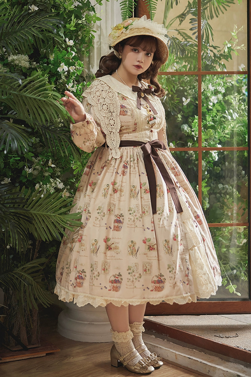 (Buyforme)Miss Point~Forest Lolita Lantern Sleeve OP Casual Dress 29482:341912