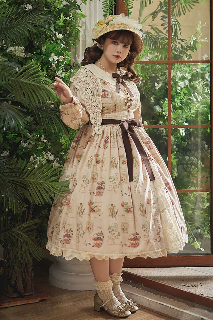 (Buyforme)Miss Point~Forest Lolita Lantern Sleeve OP Casual Dress 29482:341912
