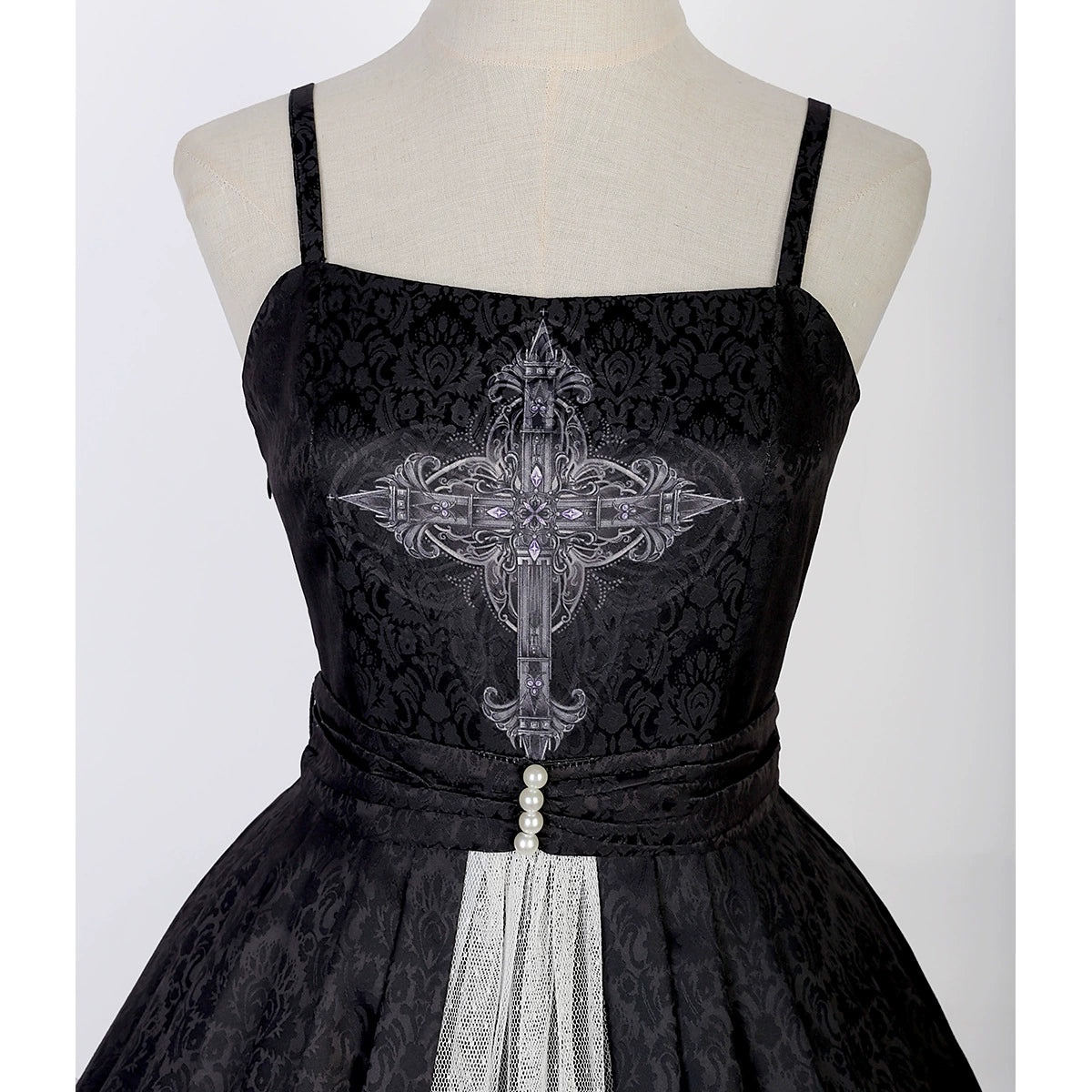 Cornfield Lolita~Silent Church~Gothic Lolita JSK Front Open Printed Dress and Thin Cardigan Set 36966:541976