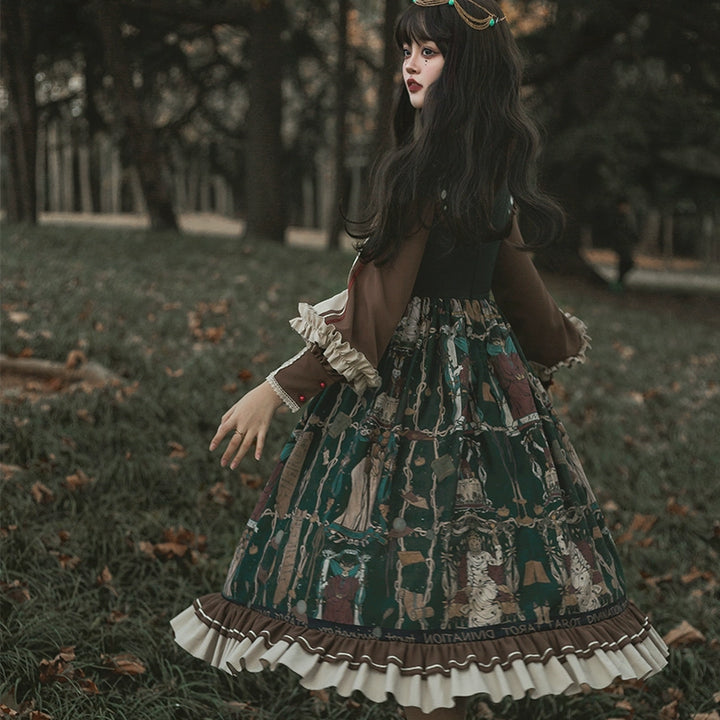 YingLuoFu~Tarot~Elegant Lolita Dress Classicl Court Style Lolita OP Salopette   