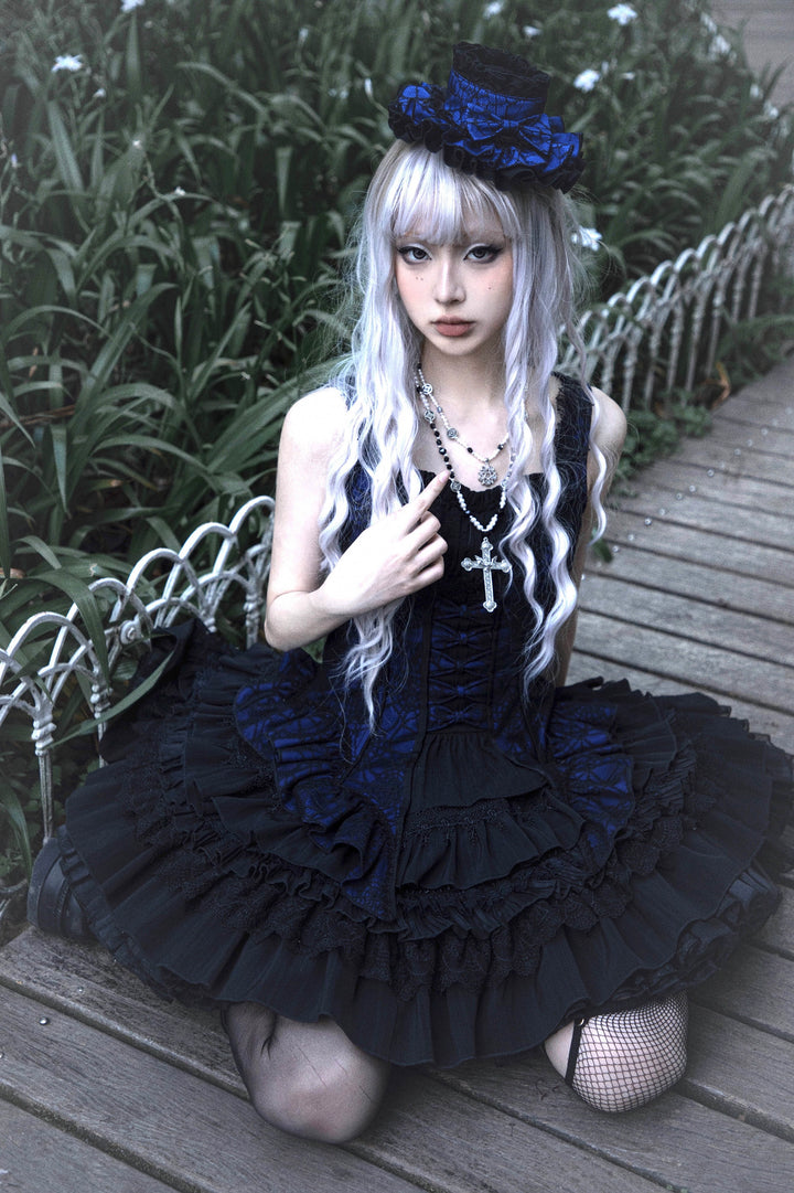 (BFM)Lilizi~Crumbled Gift~Gothic Lolita Bodice Black Skirt Set   