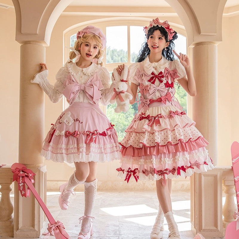 Mademoiselle Pearl~Bow Bunny~IP Collab Sweet Lolita OP Dress Bow JSK OP 38022:578678