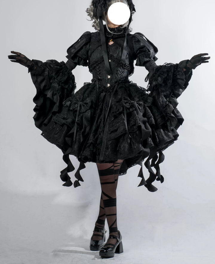 Smoothy~Caliburn~Gothic Lolita JSK Dress with Bolero with Detachable Sleeves