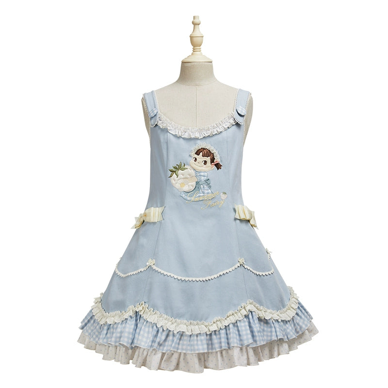 Summer Fairy~IP Collab Kawaii Lolita Dresses OP Home Wear Salopette Cardigan SK XS Salopette - blue 