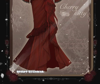 (BFM)CherryKitty~Elegant Slim Fit Mermaid Dress for Birthday Party   
