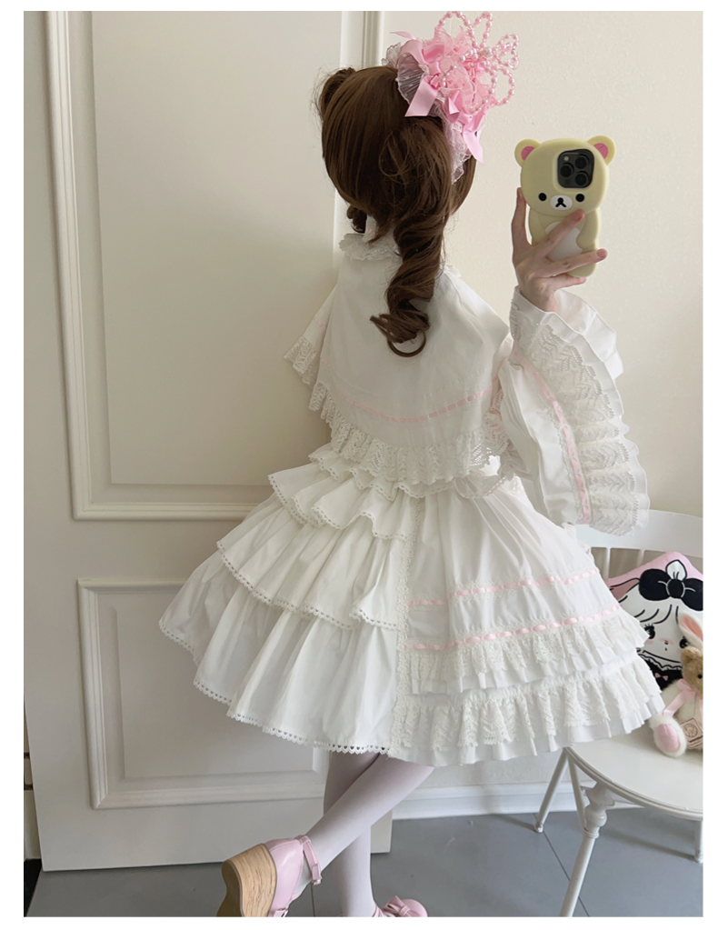 AerialCat~Praying Snowfall~Old School Lolita Skirt Suit Cape Princess Sleeve Shirt   