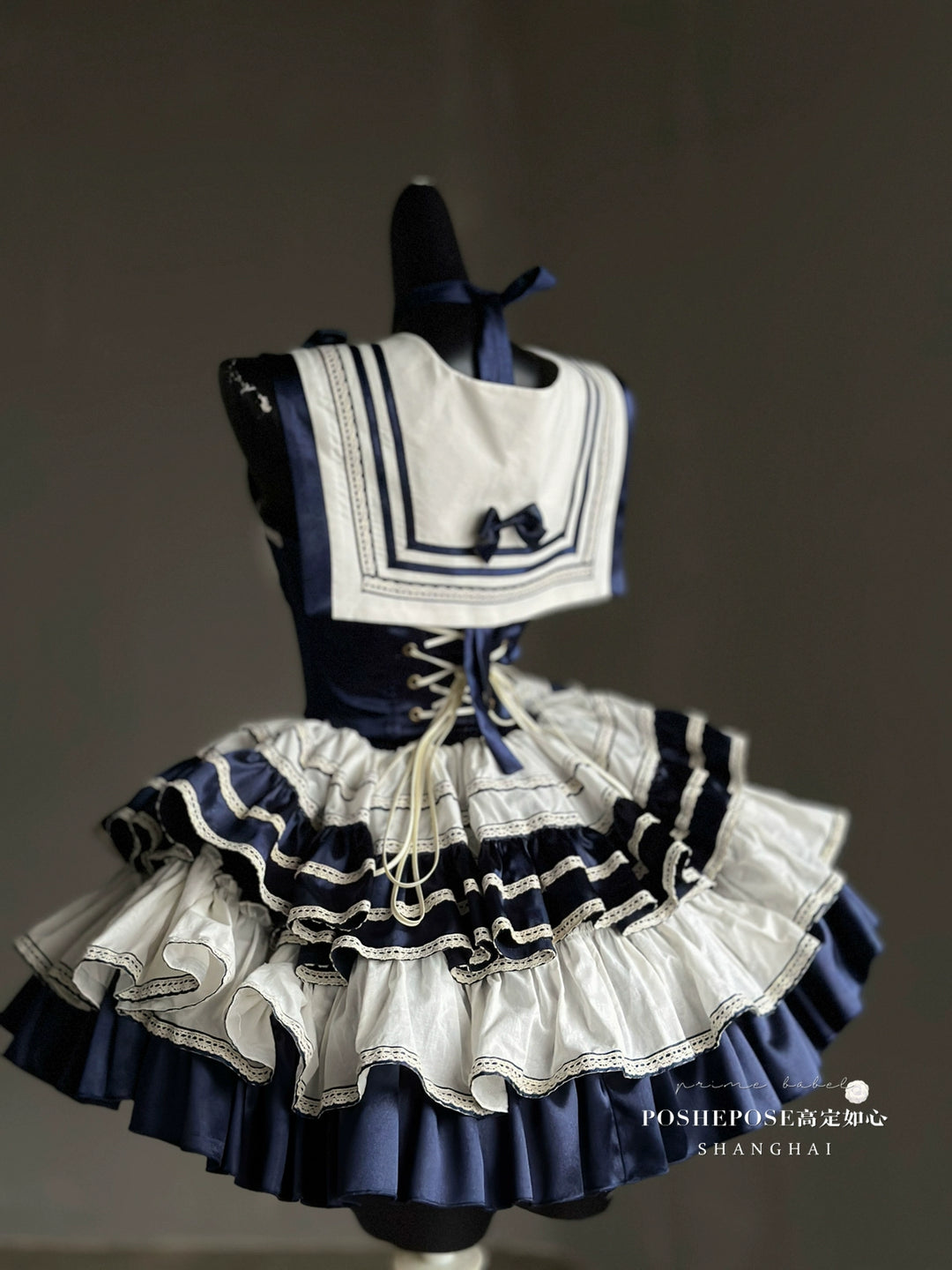 POSHEPOSE~Girl's Shore~High-End Sailor Lolita Dress Set   