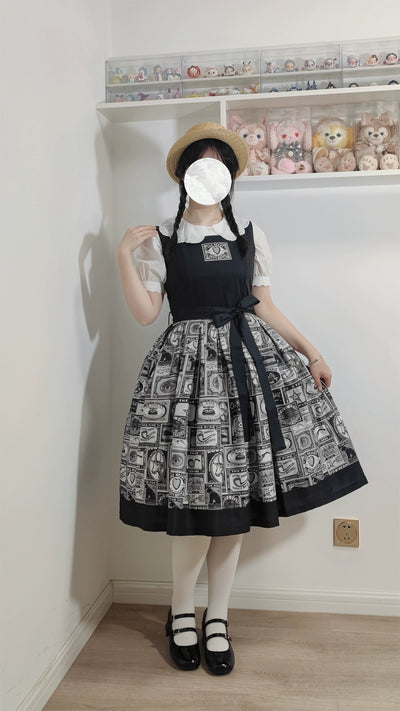 Miss Cube~Antique Label~Retro Lolita JSK Dress Print Daily Dress   