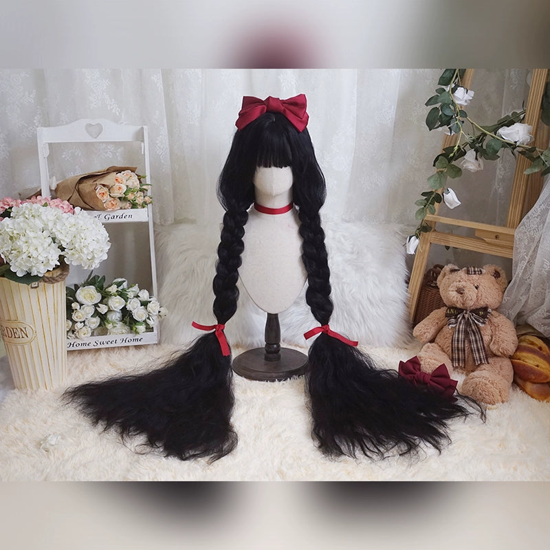 Imperial Tea~Natural Black Lolita 120CM Super Long Wig Wig + Hair Net  