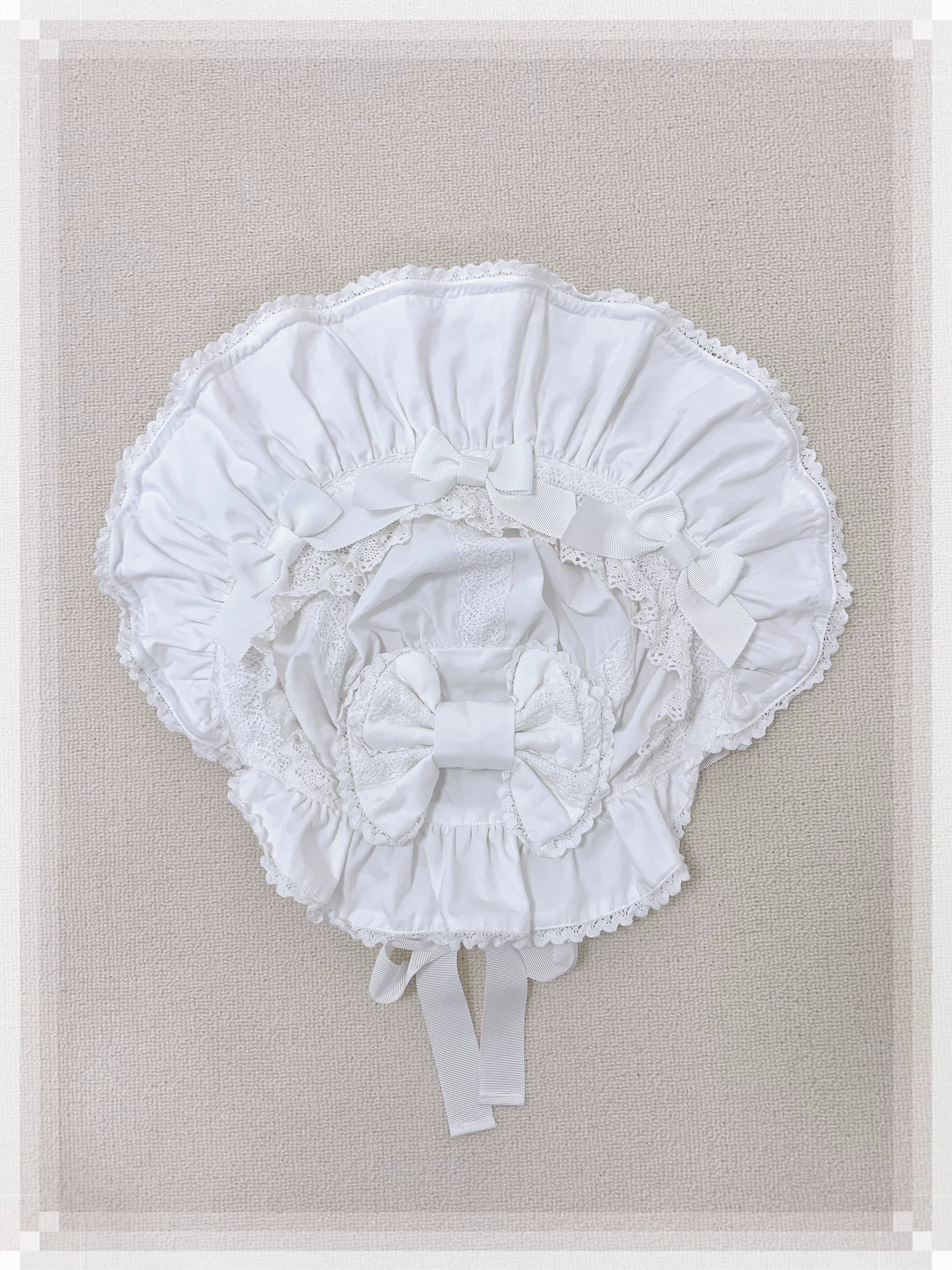 Haruhime Momoko - Cotton Old School Lolita Skirt with Tiered Back Overlay White BNT Only (choose one size) One size
