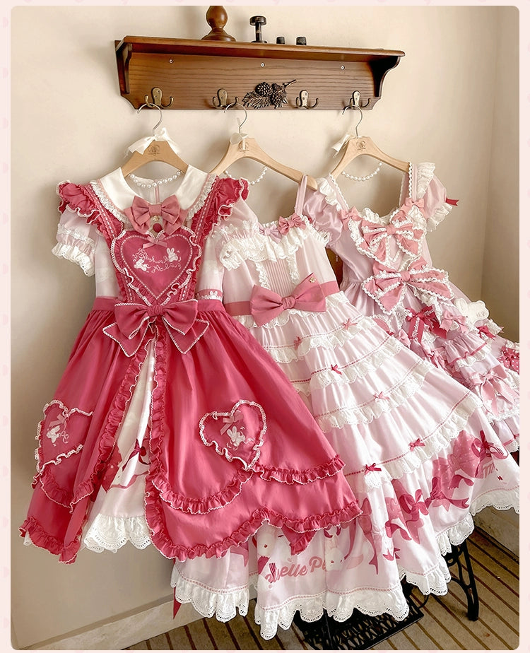 Mademoiselle Pearl~Bow Bunny~IP Collab Sweet Lolita OP Dress Bow JSK OP 38022:578614