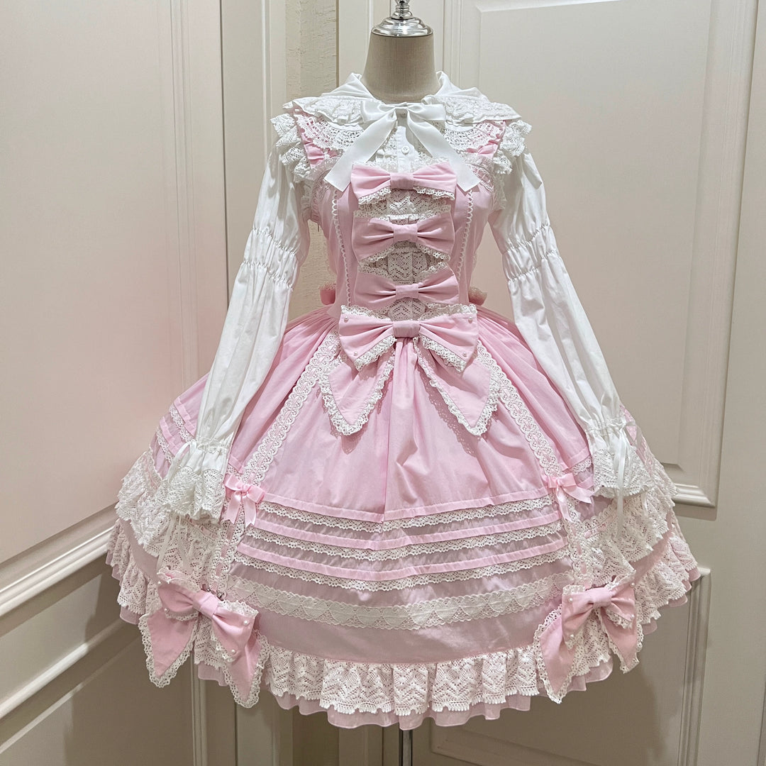 AerialCat~Layered Puffy~Old School Lolita JSK Cotton Vintage Cake Dress (L M S) 41656:709204