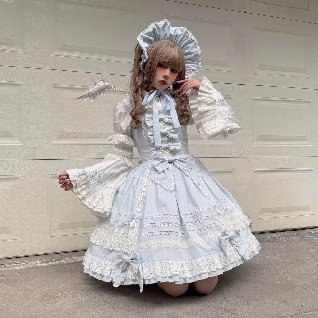 AerialCat~Layered Puffy~Old School Lolita JSK Cotton Vintage Cake Dress