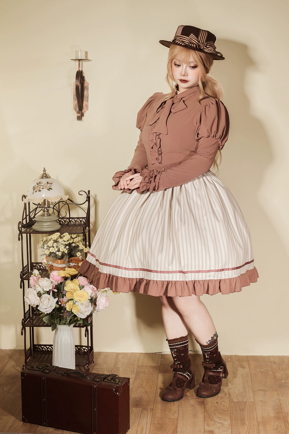 Miss Point - Classical Chocolate - Classic Lolita Blouse Customized Reteo Lolita Shirt 40840:679316