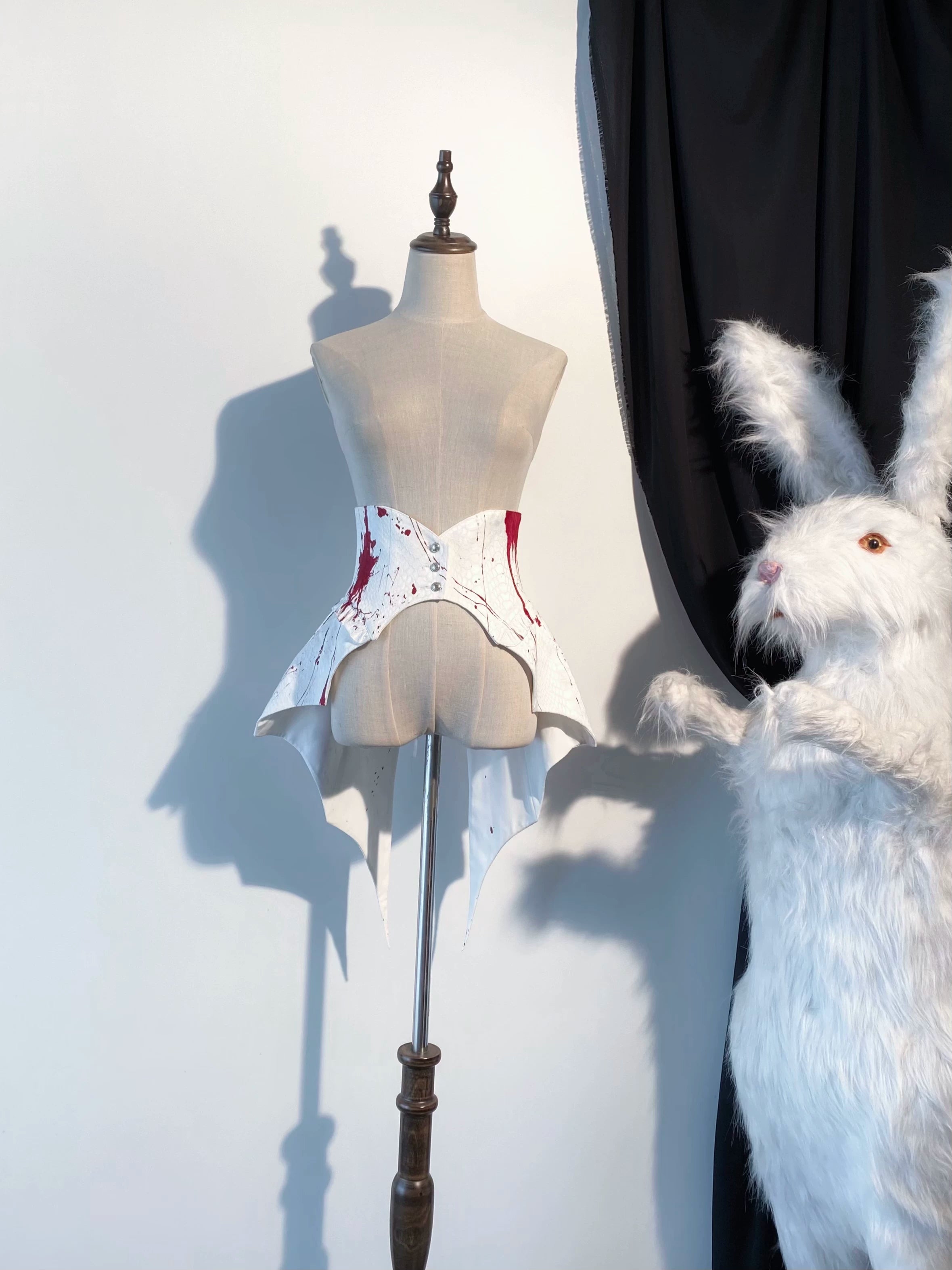 Blue Moon Bone Erosion - Gothic Lolita Waist Cincher, Bat Wing Hem (L M S XL) 44453:809595