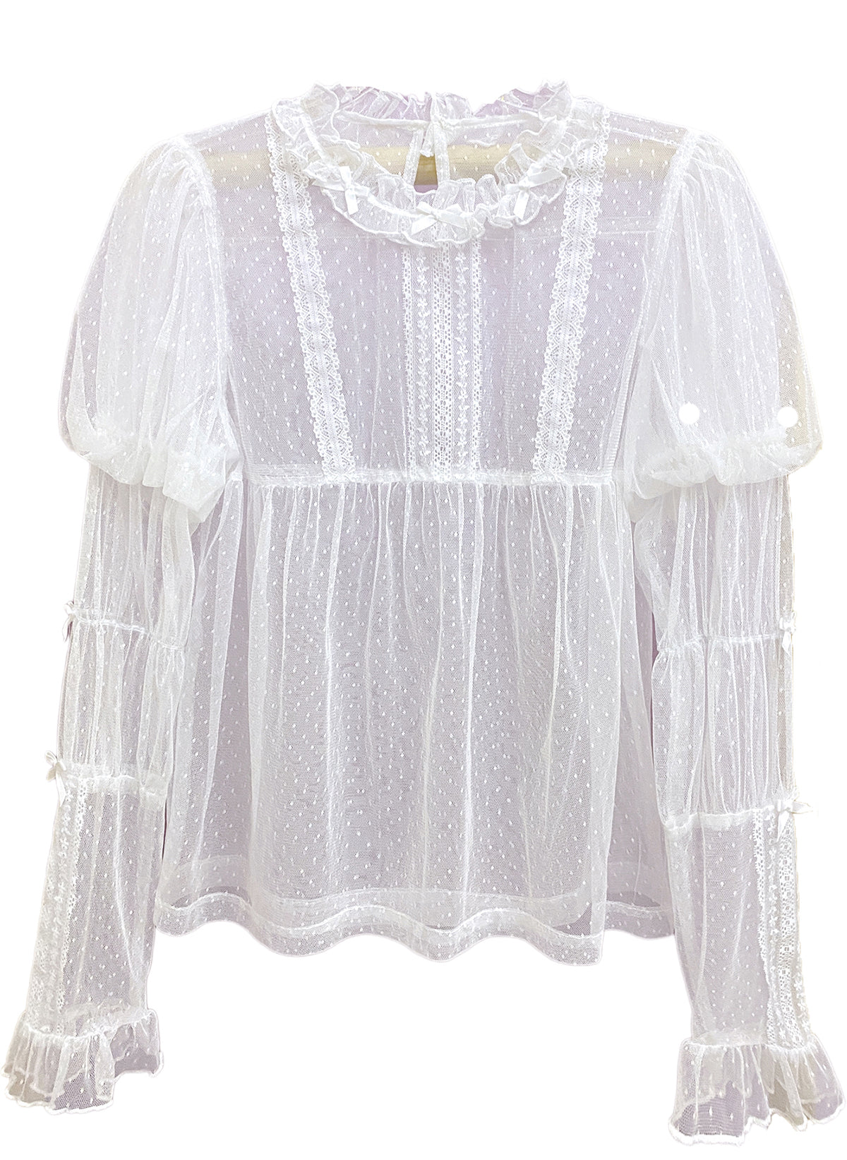 Little Dipper~Daily Lolita Blouse Gauze long Sleeve Shirt   