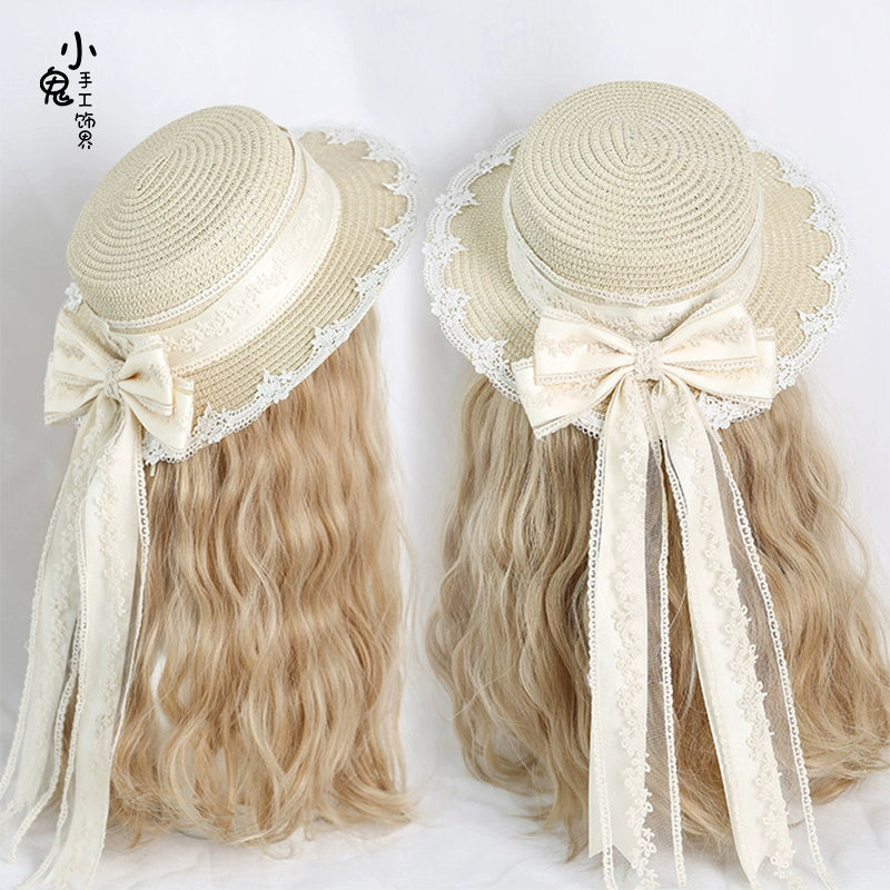 Xiaogui - Country Lolita Handmade Lace Straw Hat