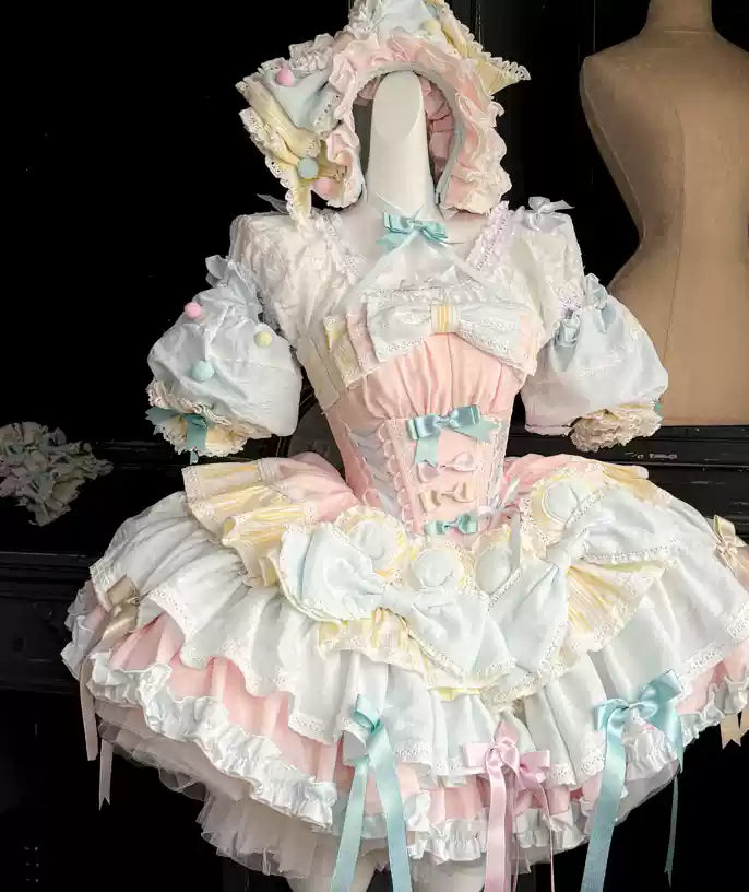 POSHEPOSE~Satin Waltz~Sweet Lolita Dress High-end Tiered Dress (L M S XS) 37042:730936