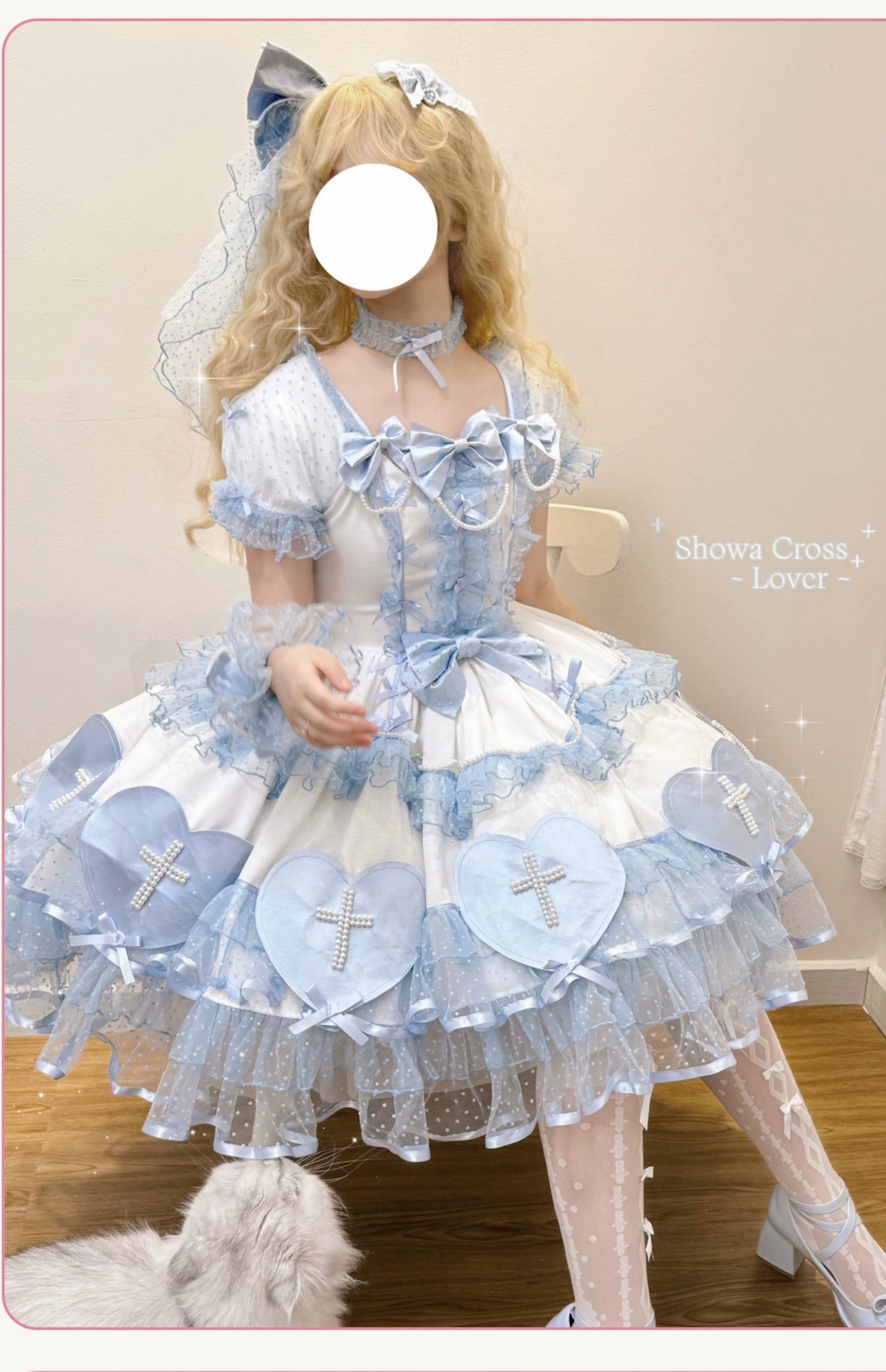 Showa Cross Lovers - Old School Lolita Heart Shaped OP Dress Accessories 39228:617006