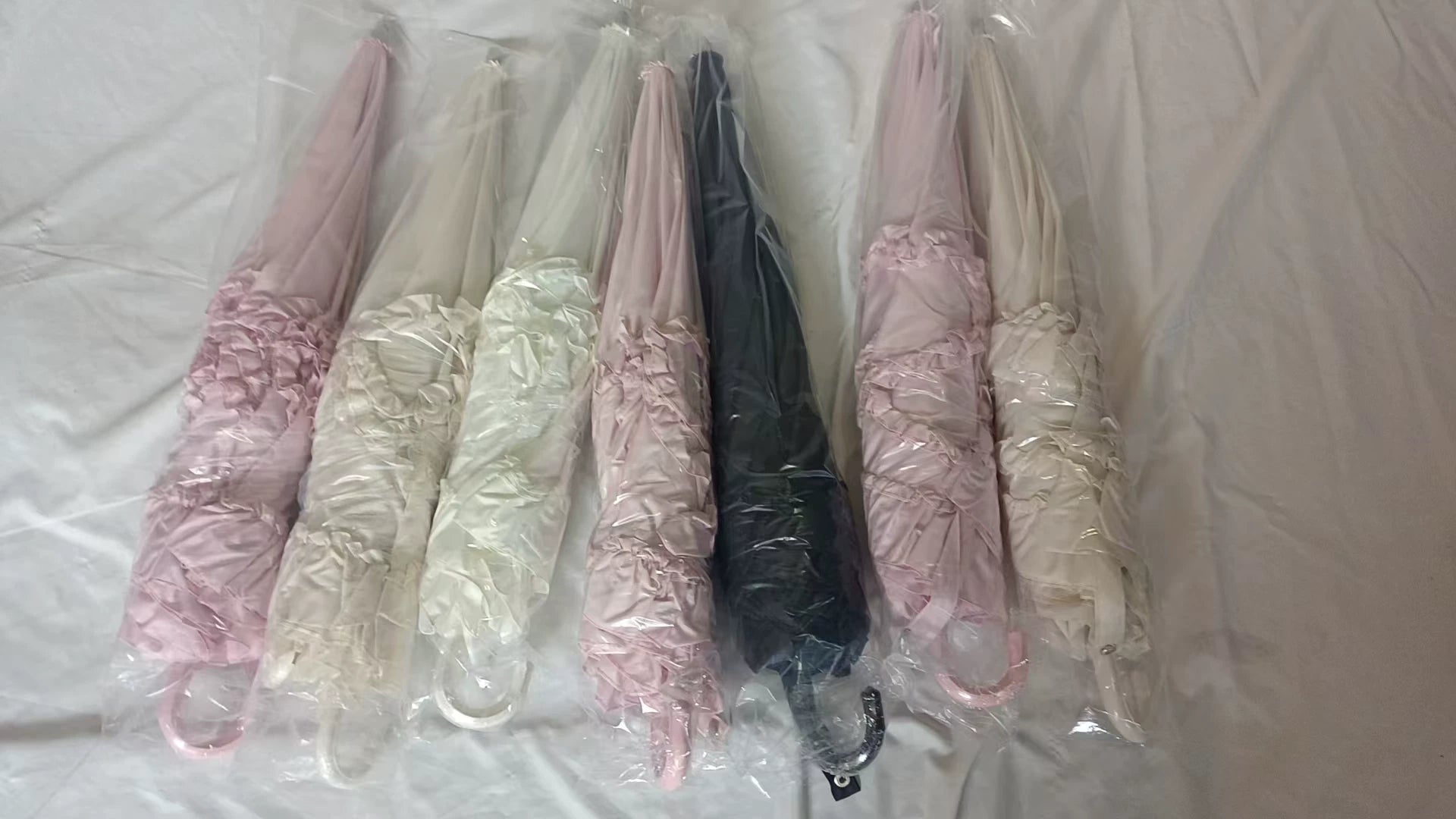 Foldable Lolita Parasol, Layered Ruffle & Window Print Style 45734:860773