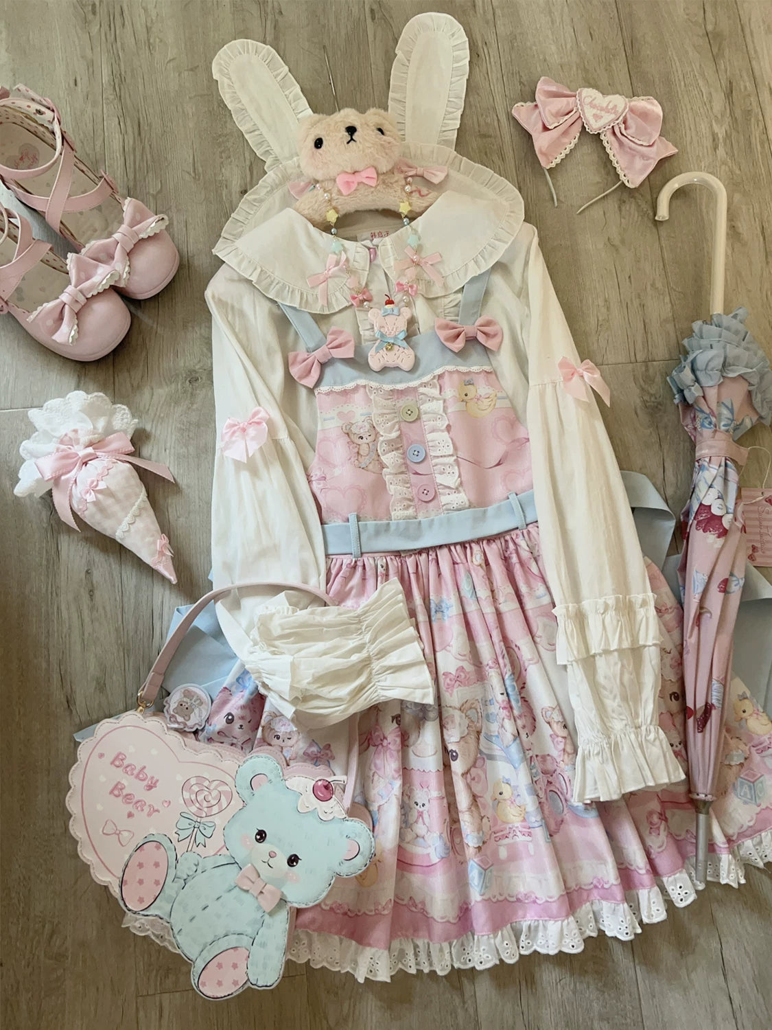 Bear Sweet - Printed Sweet Lolita Salopette Dress (L M S) 44870:829511