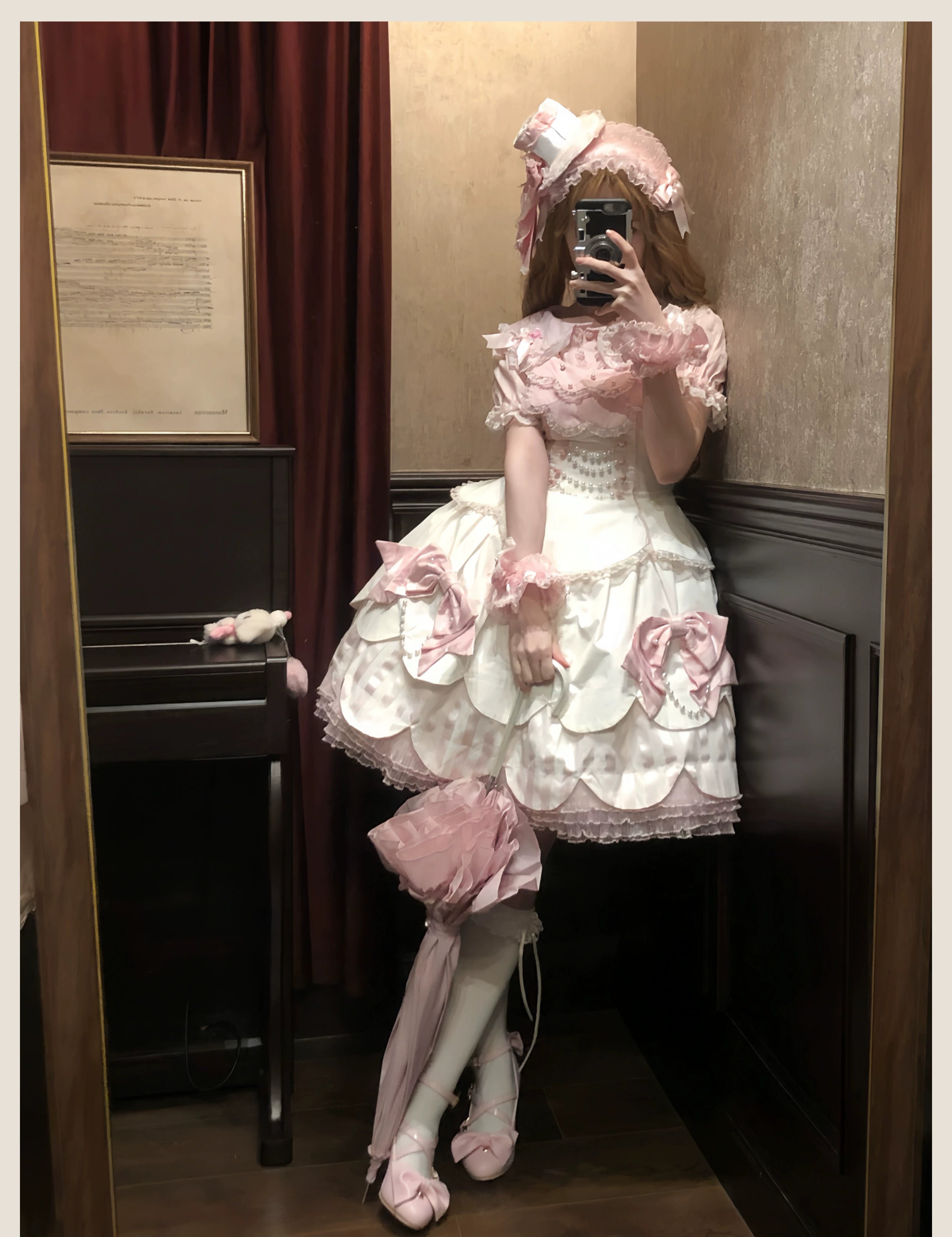 TaTaTa Lolita - Pearl Princess - Old School Lolita Jumper Dress Outfit, Petal Hem 44056:793687