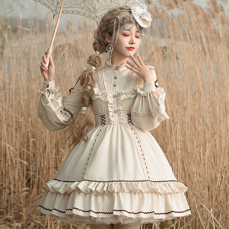 ChunLv Lolita~Shepherdess~Long Sleeve Country Lolita Princess Dress   