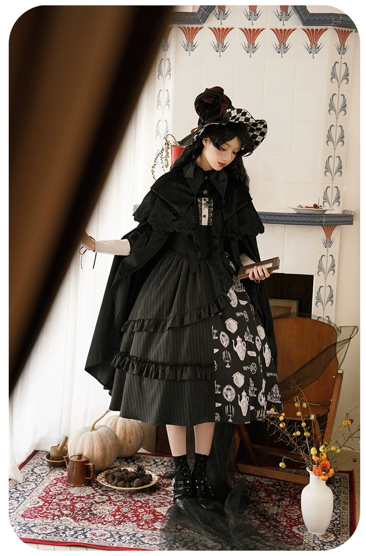 (BFM)With Puji~Gothic Lolita Cape Set~Pilgrim Detachable Cloak   