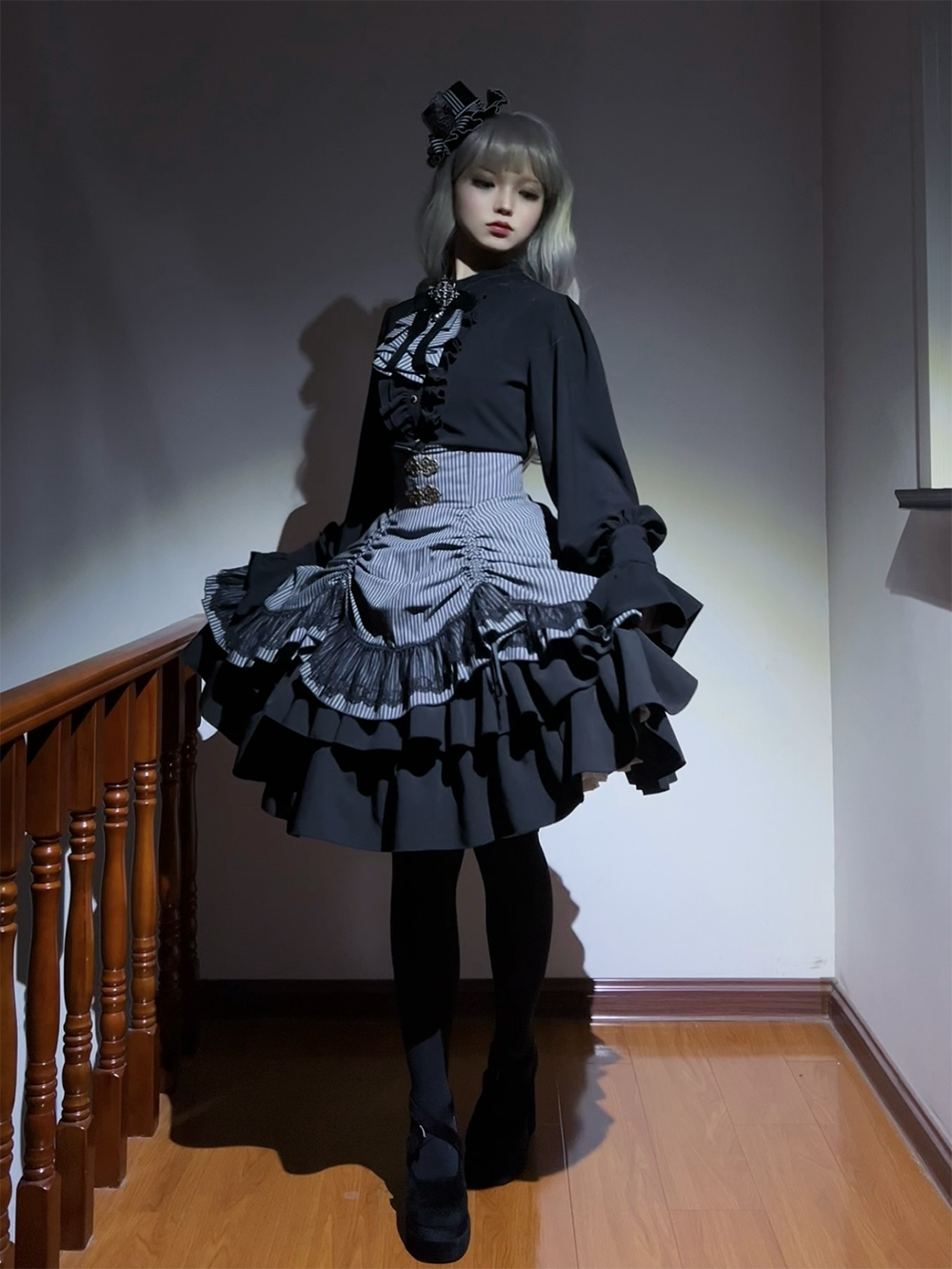 Perint Manor - Gothic Lolita Striped Dress, Tailor-made