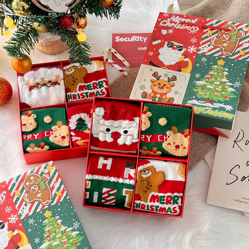 Christmas Cotton Socks Gift Box