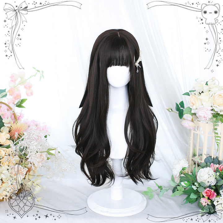 Dalao Home~Lolita Long Curly Natural Cold Brown Wig   