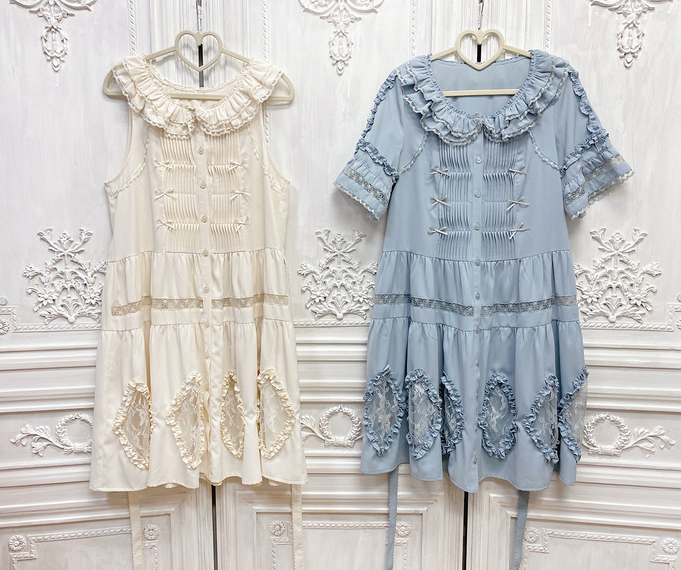 Little Dipper~Daily Lolita Hollowed-out Apron Dress Multicolors   