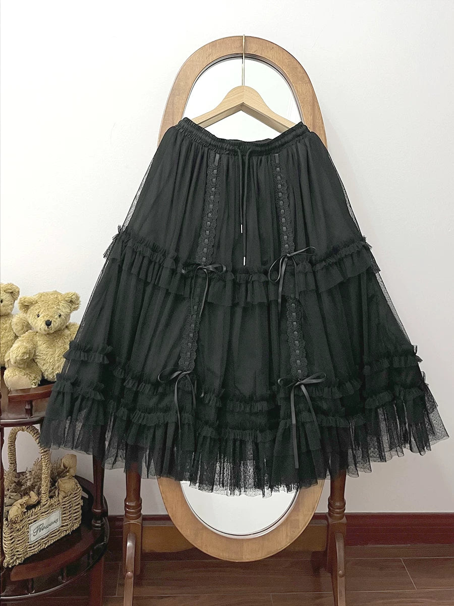 Lolita Adjustable Length Underskirt with Tulle Layers 45374:847074