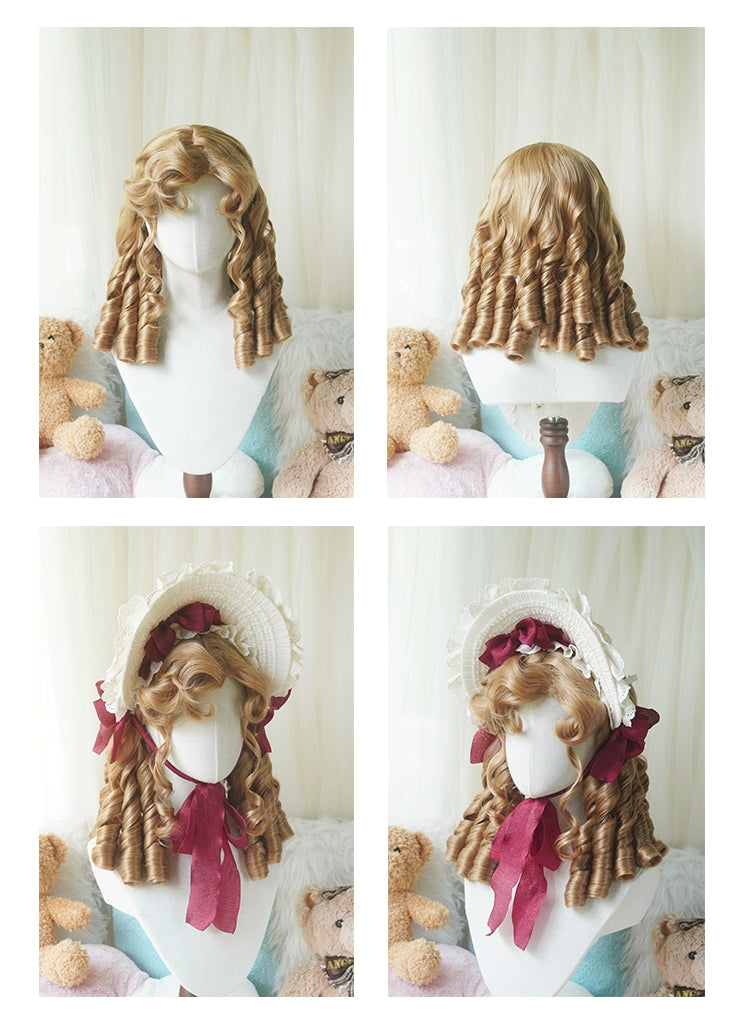 Imperial Tea~Retro Lolita Wig Short Roman Curl Hairpiece