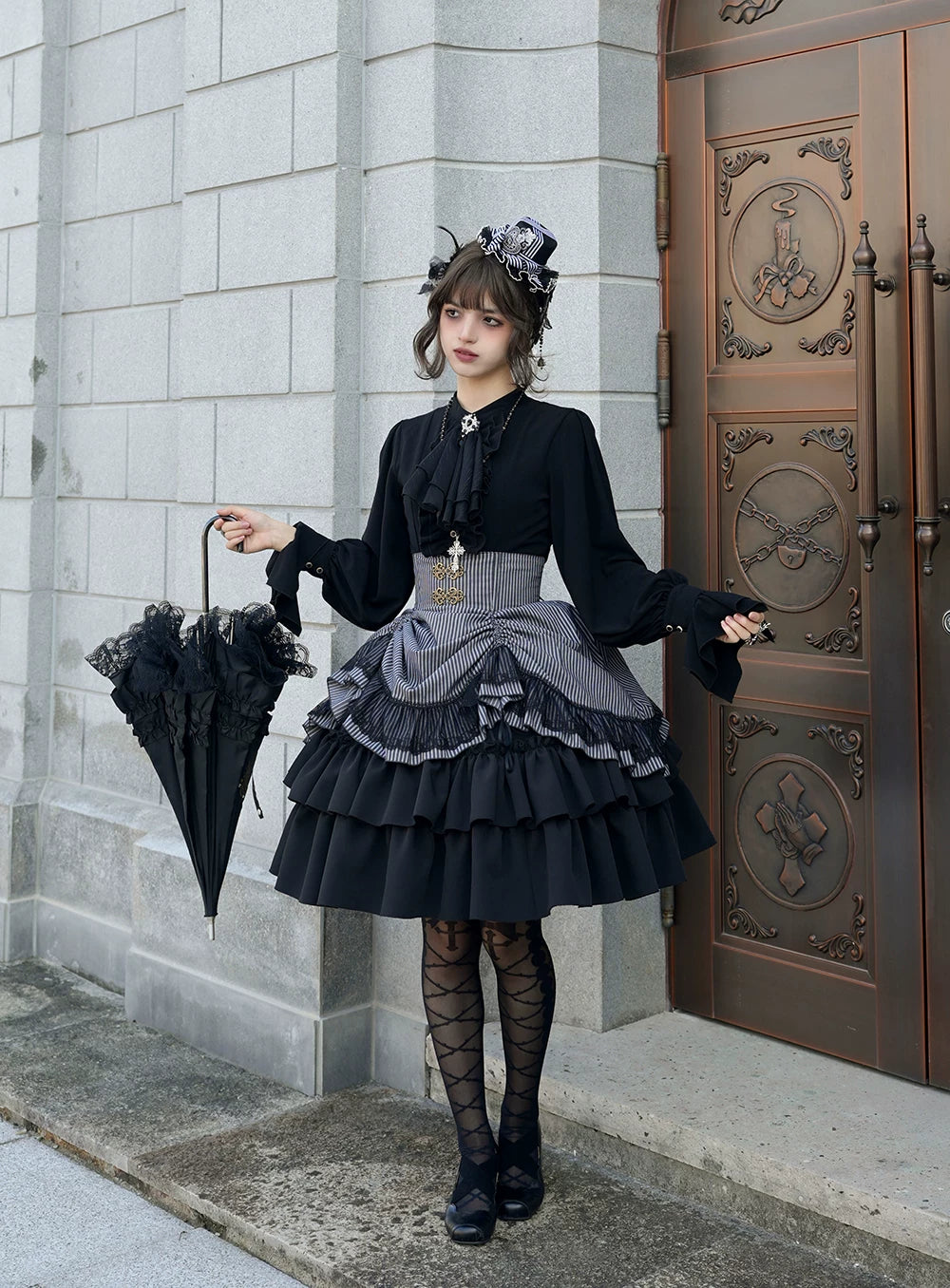 Perint Manor - Gothic Lolita Striped Dress, Tailor-made 44410:808372