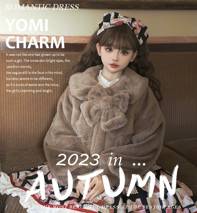 Eieyomi~Daily Lolita Coat Imitation Rabbit Hair Short Winter Coat   