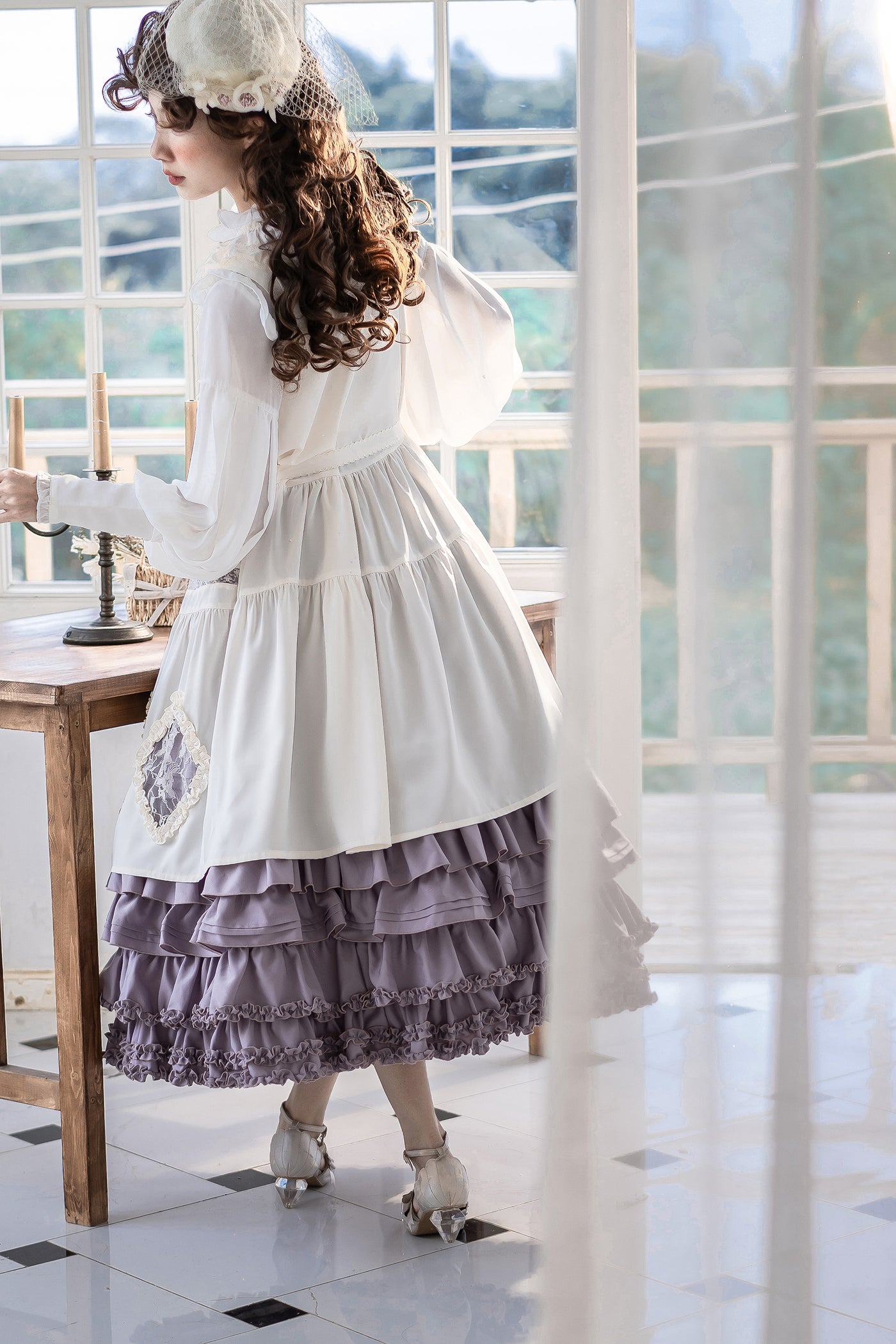 Little Dipper~Daily Lolita Hollowed-out Apron Dress Multicolors   