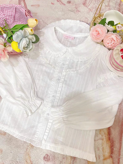 (BFM)Cavernose~Star Bear~Kawaii Lolita JSK Dress Summer JSK S White long-sleeved shirt 