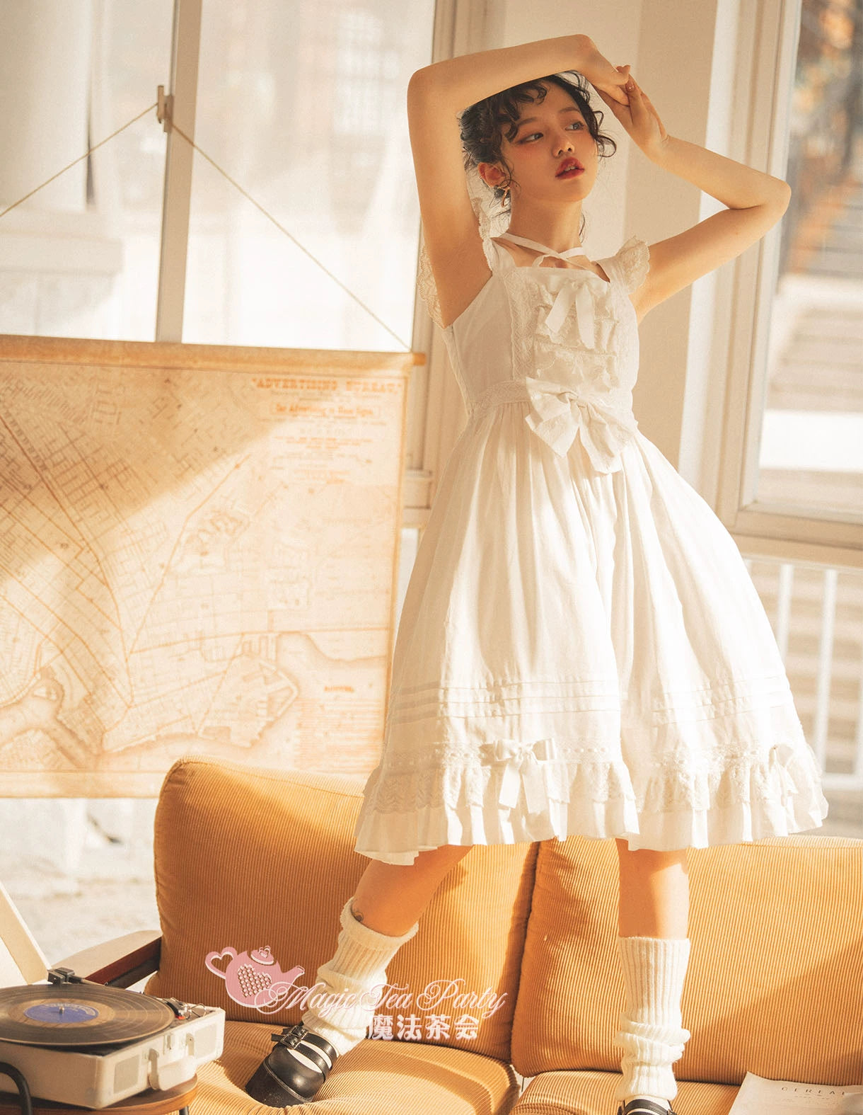 Magic Tea Party - Cute Lolita Jumper Dress Multicolors JSK L White JSK