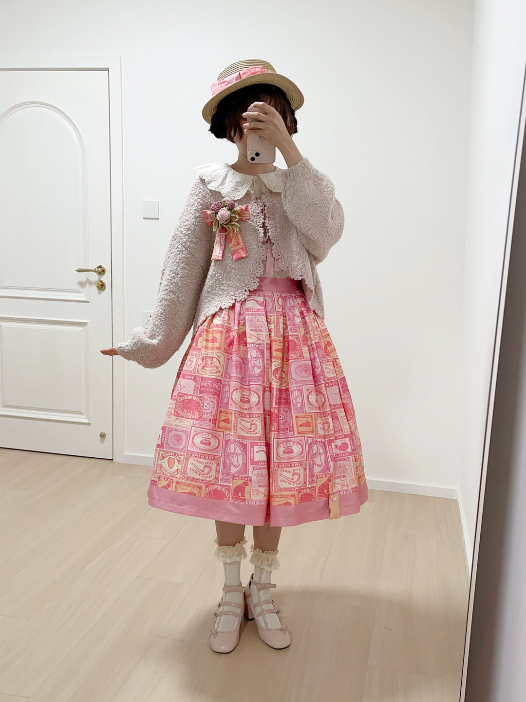 Miss Cube - Antique Label - Retro Lolita Skirt American Half Skirt Customized Antique Print 35674:497726