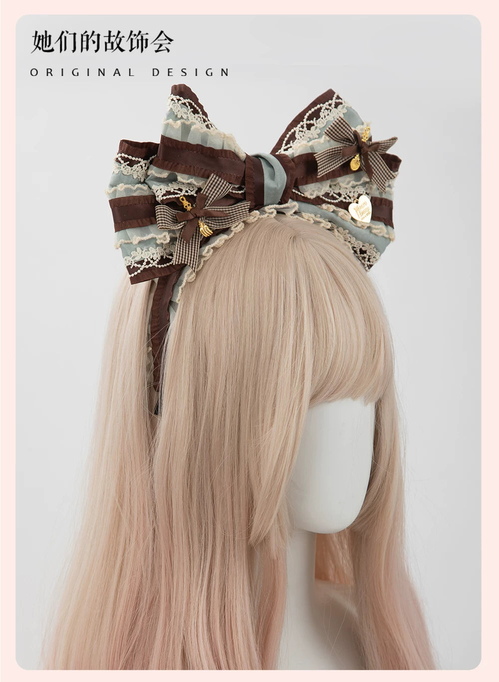 Mint Chocolate Puff - Lolita Cake Inspired Mini Top Hat, Large Bow KC