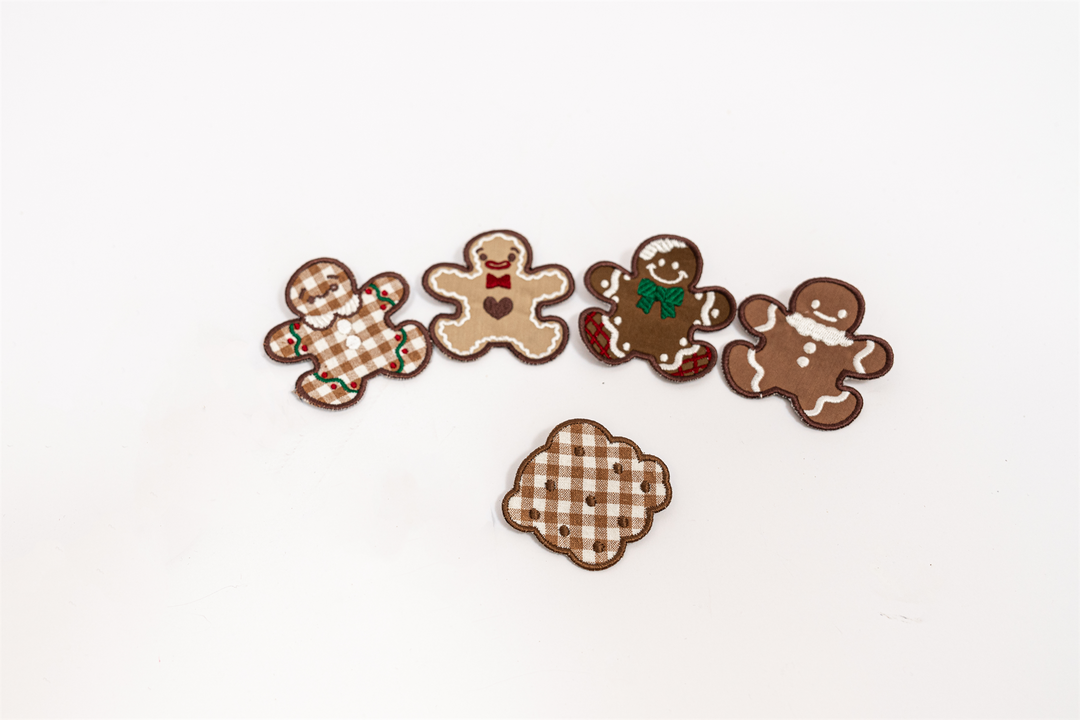 Babyblue~Bear Honey~Sweet Lolita Accessory Gingerbread Man Design Gingerbread Man Five Embroidered Badges Only  