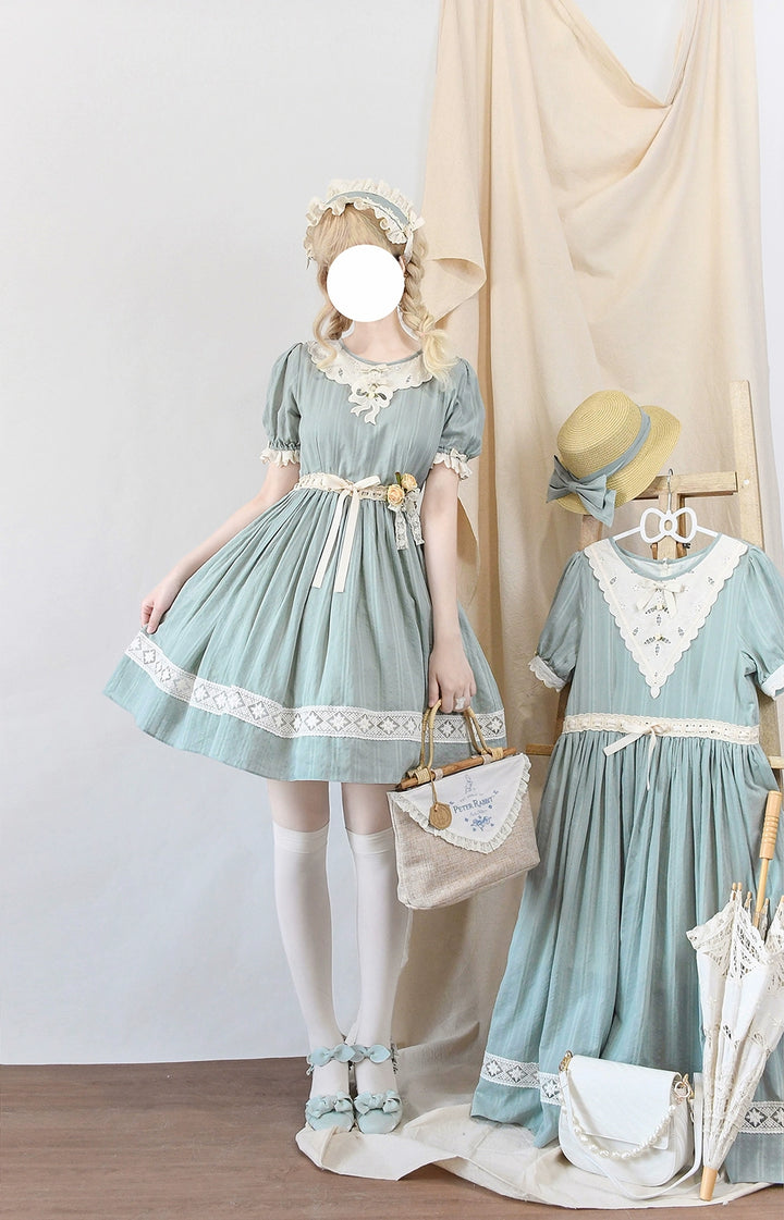 Miss Point~Customized Elegant Lolita OP Dress Cute Daily Girl Short Lolita Dress   