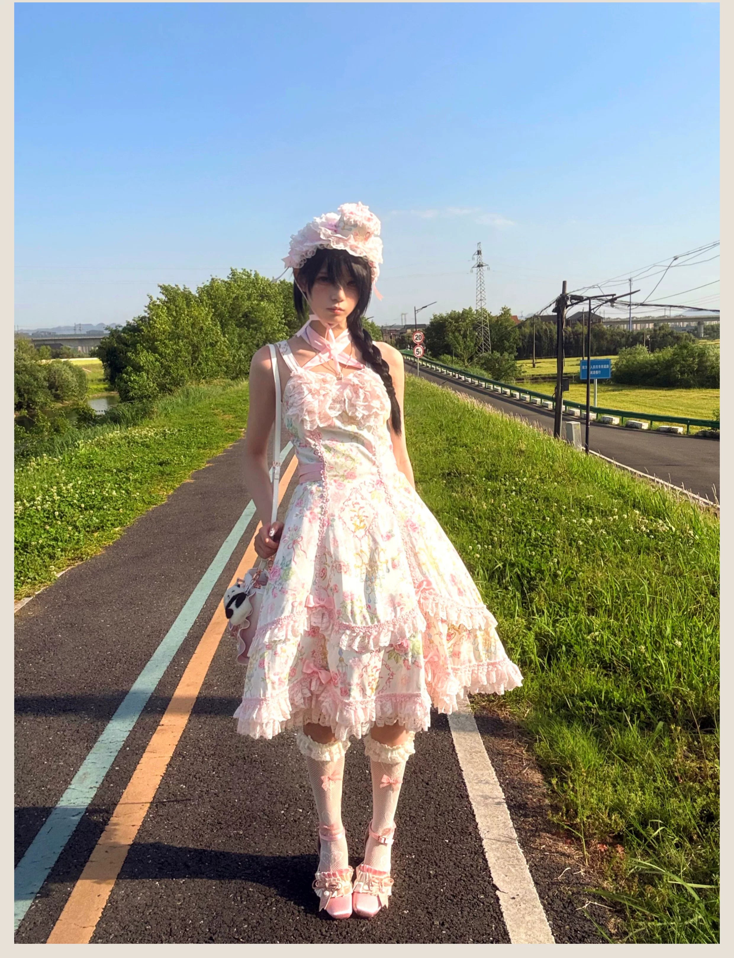 Spring 2025 - Floral Old School Lolita JSK Dress, Lace Trims