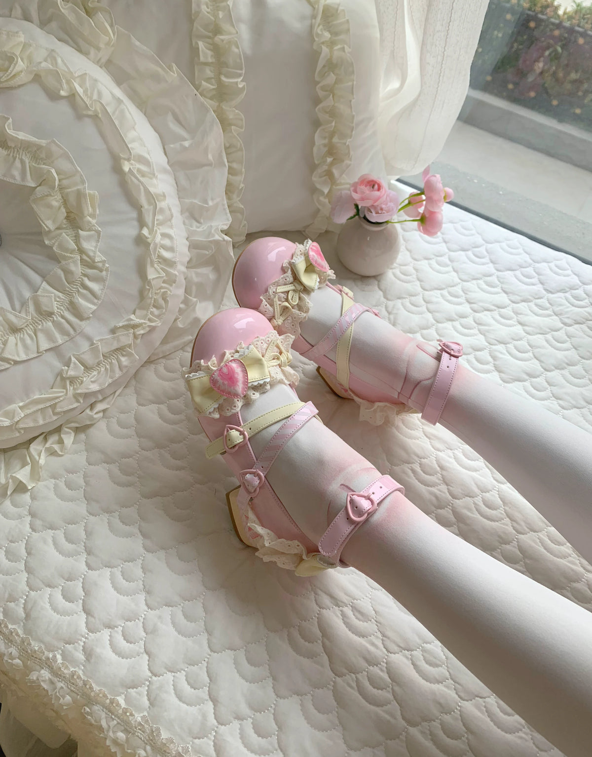 Strawberry Limited - Sweet Lolita Mary Jane Shoes, Strawberry Print (Pink / 34 35 36 37 38 39 40 41) 45984:870690
